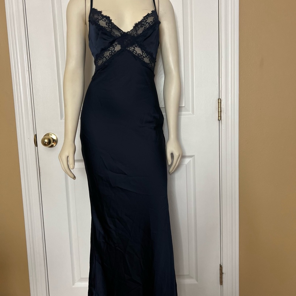 Princess Polly Treasure Bias Cut Maxi Dress Navy - Picture 11 of 16